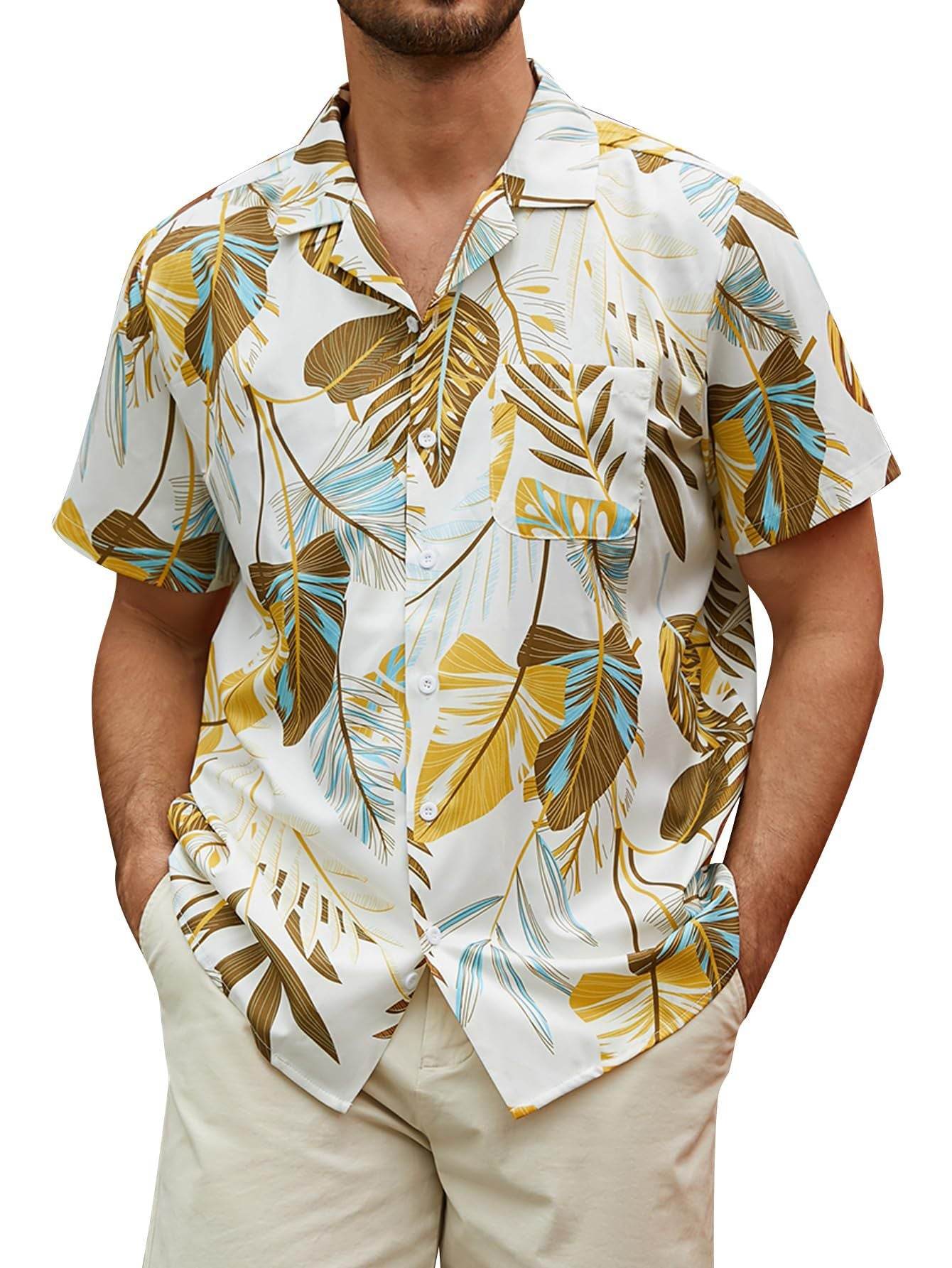 Vibrant Floral Men's Hawaiian Shirt - Personalized 3D Printed Style - Buy Center