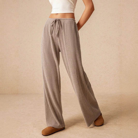 Women's Lace-Up Wide Leg Pants - Fashionable Fit in 4 Chic Colors - Buy Center