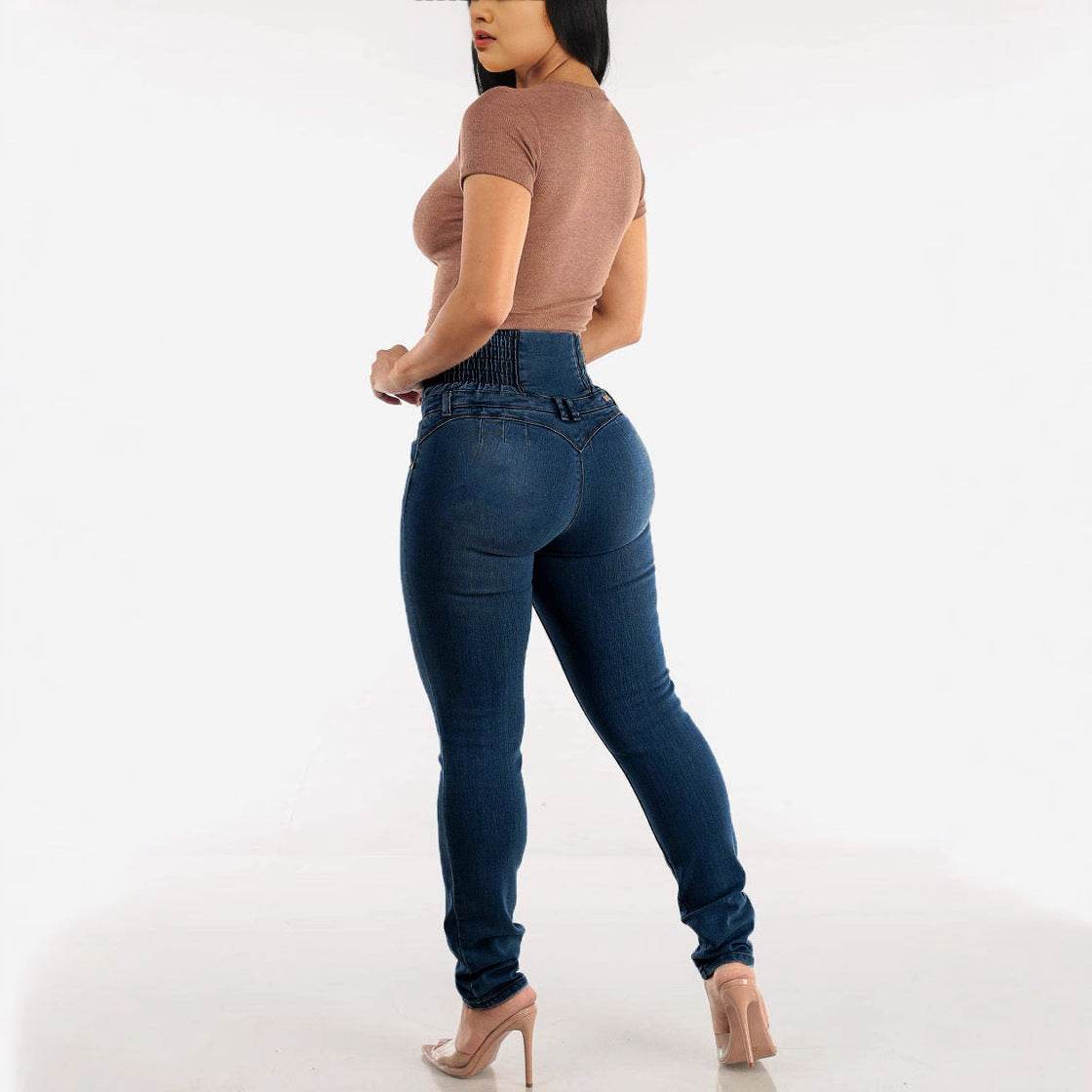 Buycenter Women's High Waist Slimming Jeans - Stretchy Street Style - Buy Center