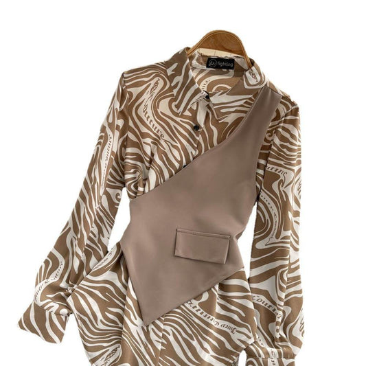 Loose Striped Long Sleeve Top - Stylish Blouse in 3 Colors for Elegance - Buy Center