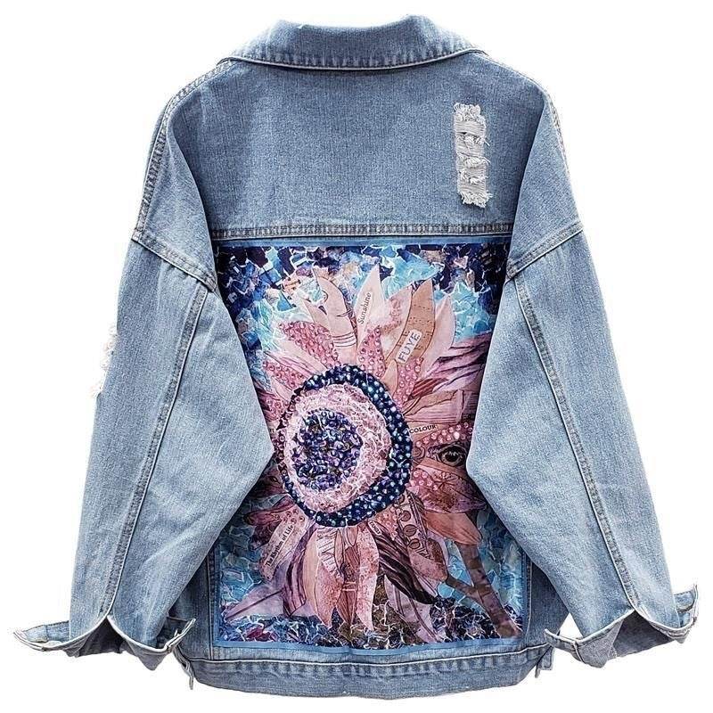 Loose Korean Style Ripped Denim Jacket - Trendy Urban Fashion Essential - Buy Center