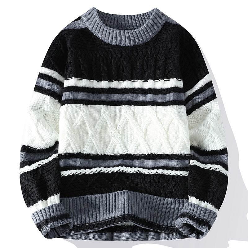 Round Neck Men's Casual Sweater - Stylish Cotton Blend, Modern British Design - Buy Center
