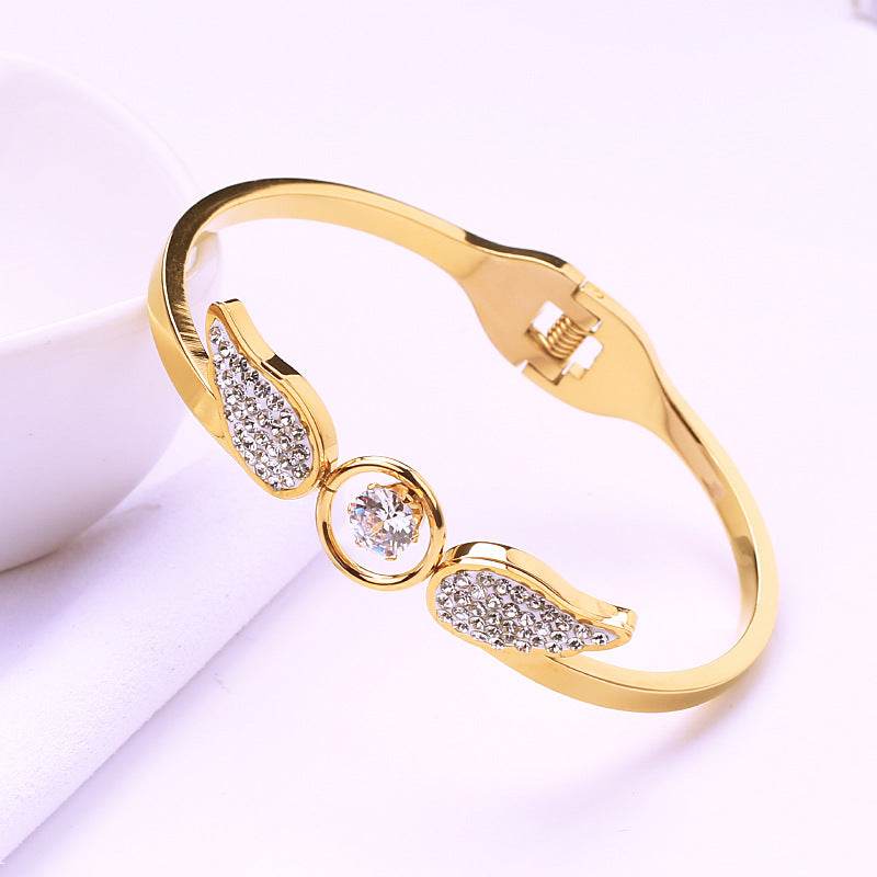 Buycenter Angel Titanium Steel Hollow Bracelet - Zircon Spring Opening - Buy Center