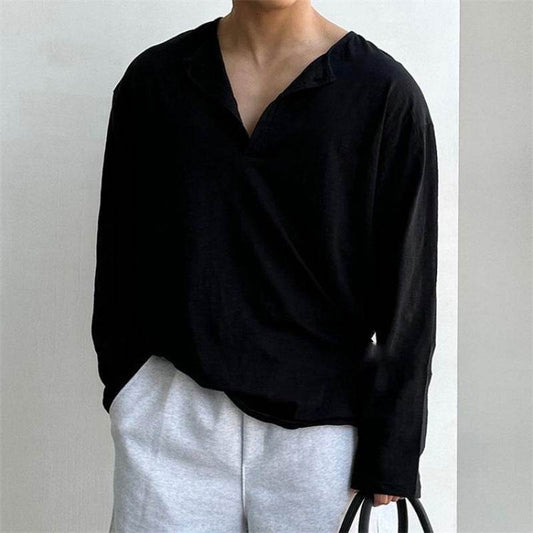 Plus Size Men's Long Sleeve Shirt - Retro Style, Loose Fit Comfort - Buy Center