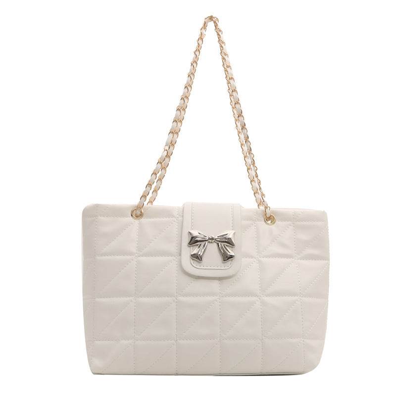 Large Capacity Soft Rhombus Chain Tote Bag - Stylish & Functional 2025 - Buy Center