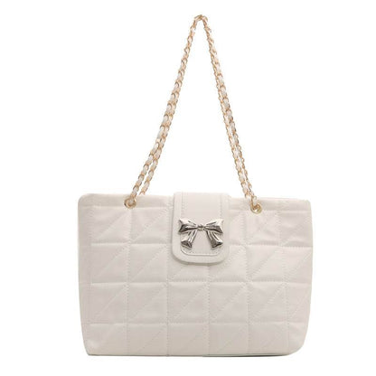 Large Capacity Soft Rhombus Chain Tote Bag - Stylish & Functional 2025 - Buy Center