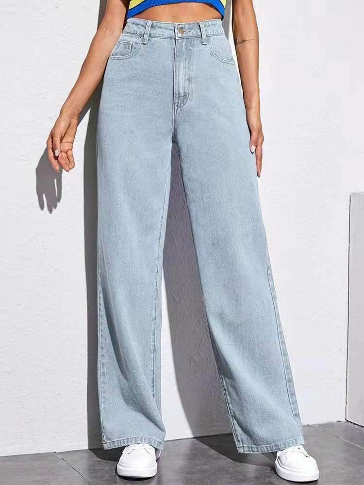High Waist Wide Leg Jeans - Casual Slim Fit for Retro Style 2025 - Buy Center