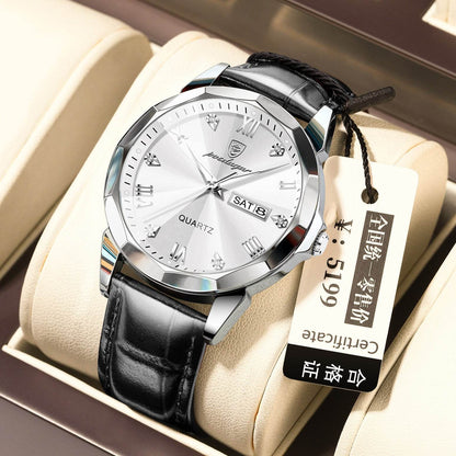 Buy Center Men's Waterproof Luminous Quartz Watch - Stylish Belt Design - Buy Center