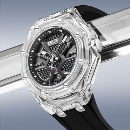 Buy Center Luminous Waterproof Quartz Watch - Stylish Acrylic & Silicone - Buy Center