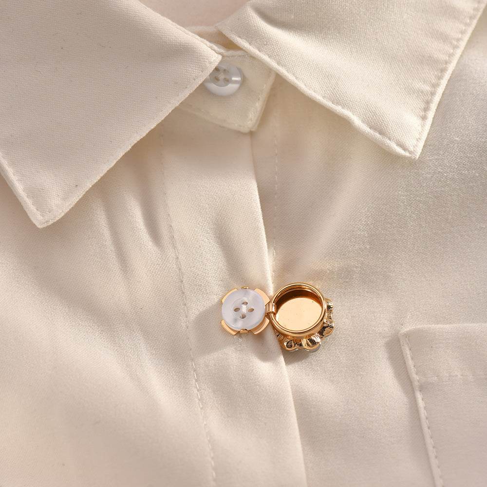 Elegant European Cufflinks for Women - Flower Rhinestone Design in 15mm - Buy Center