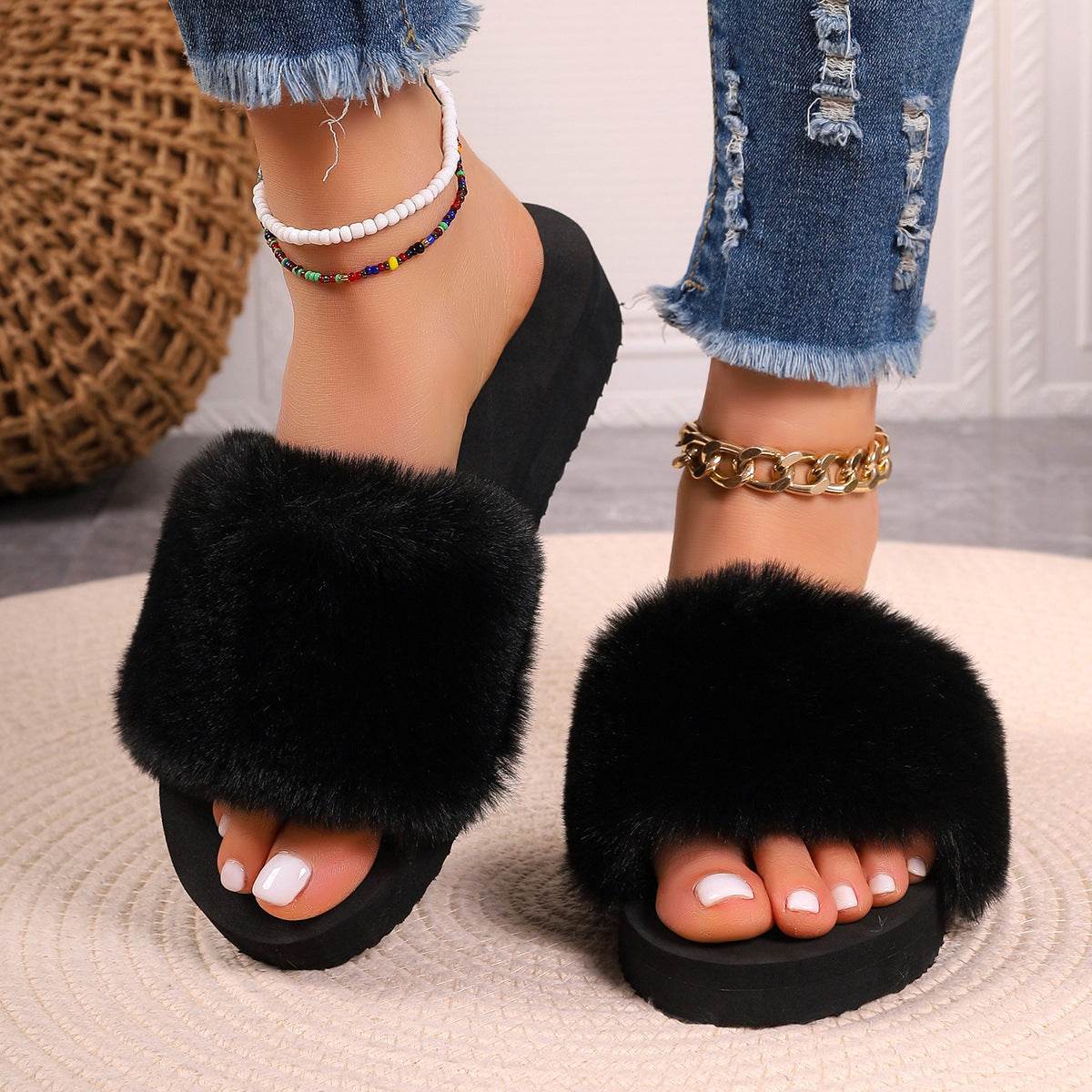 Buycenter Women's Plus Size Thick Bottom Slippers - Super Soft Velvet - Buy Center