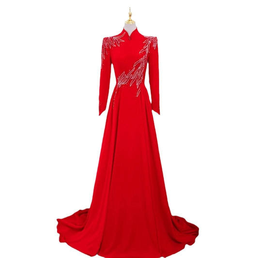 Elegant Long Sleeve Party Dress - Stylish Evening Wear for Women - Buy Center