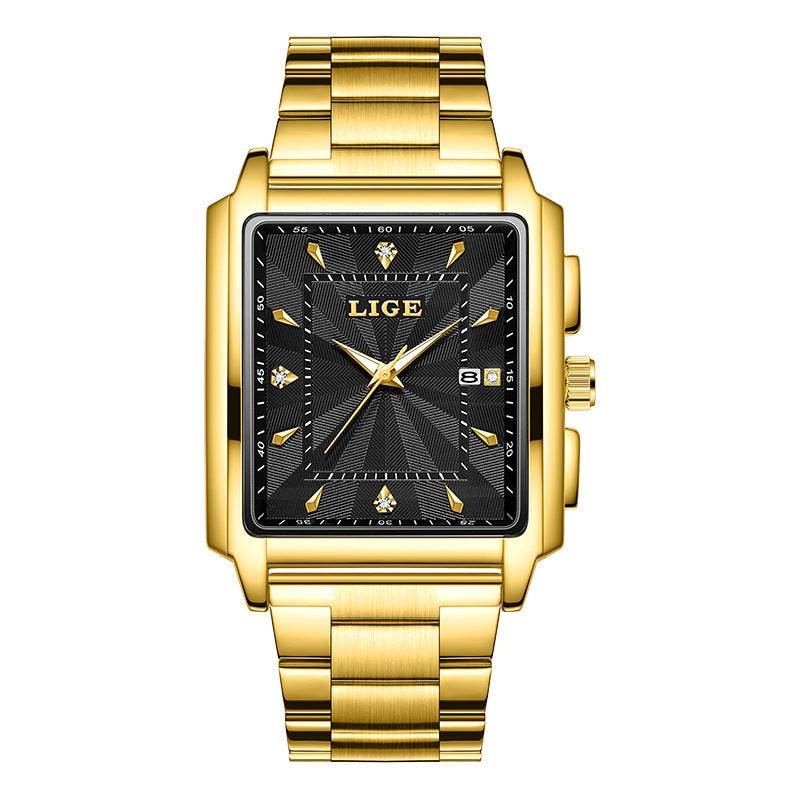 Buycenter Men's Square Dial Steel Belt Watch - Stylish and Modern Design - Buy Center