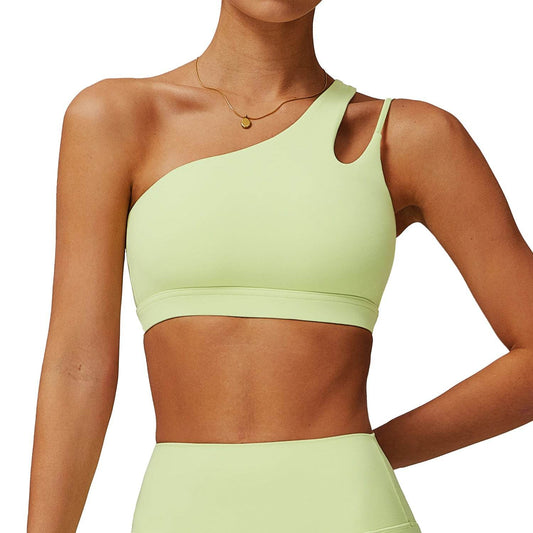 Buycenter One-Shoulder Yoga Bra - Irregular Strap, Lightweight Comfort - Buy Center