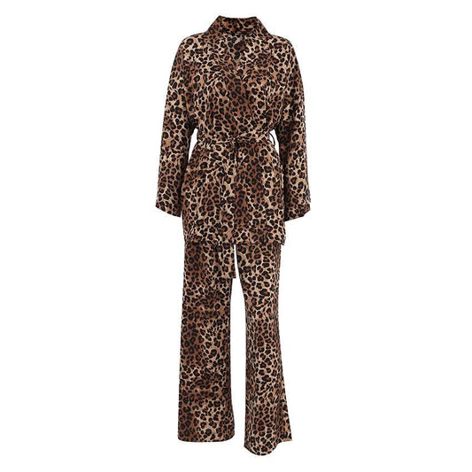 Women's Leopard Print Two-Piece Suit - Chic Long-Sleeved Style 2025 - Buy Center