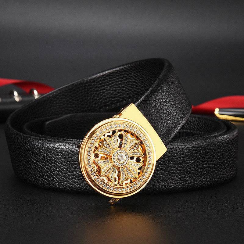 Good Luck Coming Men's Leather Belt - Stylish Click Belt for Professionals - Buy Center