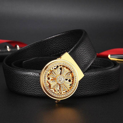 Good Luck Coming Men's Leather Belt - Stylish Click Belt for Professionals - Buy Center