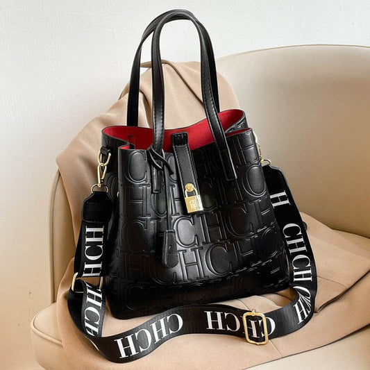 Buycenter Retro One-Shoulder Bucket Bag - Solid Color, Fashionable Design - Buy Center