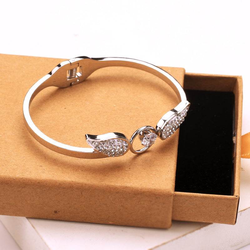 Buycenter Angel Titanium Steel Hollow Bracelet - Zircon Spring Opening - Buy Center