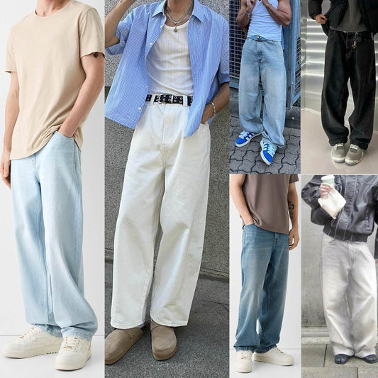 Creative Casual Men's Straight Jeans - High Waist, Versatile Style for Youth - Buy Center