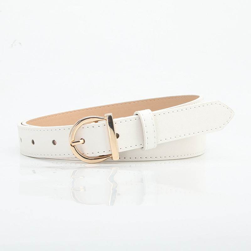 Stylish D-Type Alloy Pin Buckle Women's Belt - Versatile Fashion Accessory - Buy Center