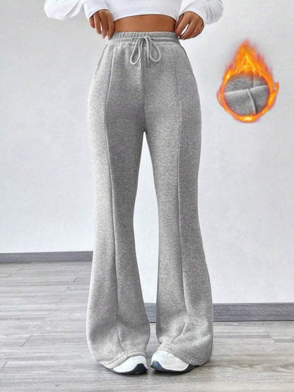 Buycenter Women's Flared Casual Pants - Comfortable Stretch Fleece Style - Buy Center