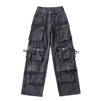 American Style Straight-Leg Denim Trousers - Comfortable Workwear Essentials - Buy Center