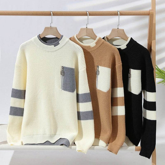 Boys Casual Knitted Sweater - Trendy Autumn Winter Pullover Fashion - Buy Center