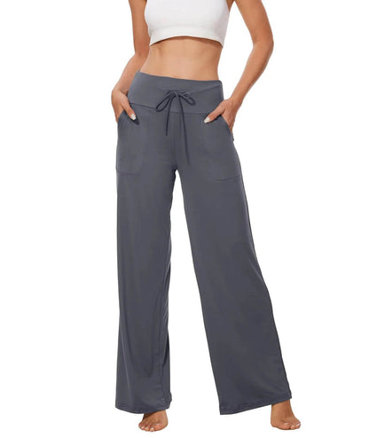 Women's High Waist Pajama Pants - Trendy Wide Leg Style for Comfort - Buy Center