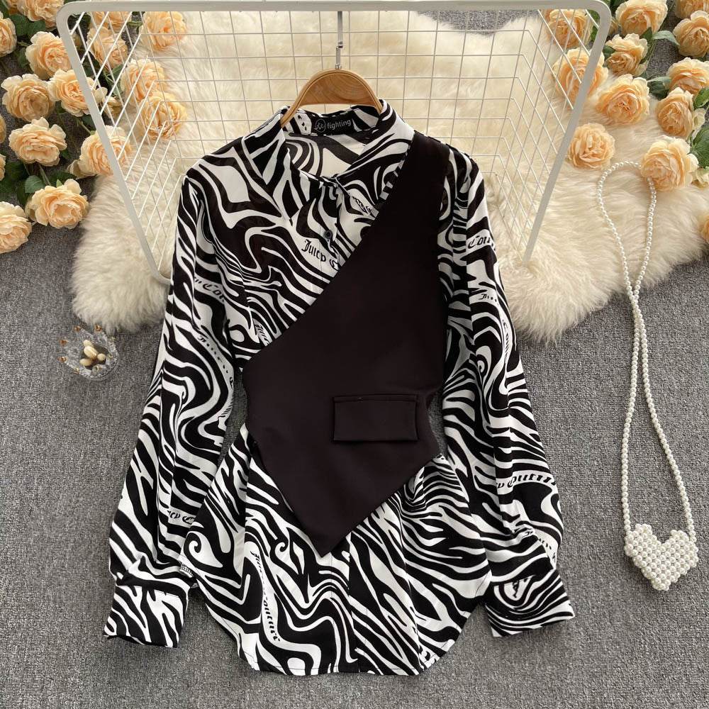 Loose Striped Long Sleeve Top - Stylish Blouse in 3 Colors for Elegance - Buy Center