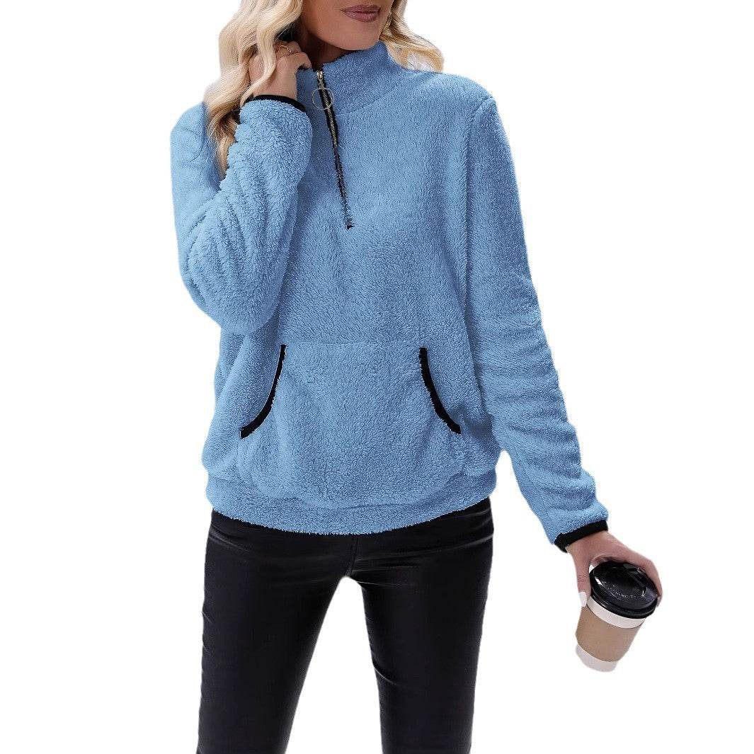 Women's Casual Double-Sided Fleece Sweatshirt - Trendy Pullover in 2025 Colors - Buy Center