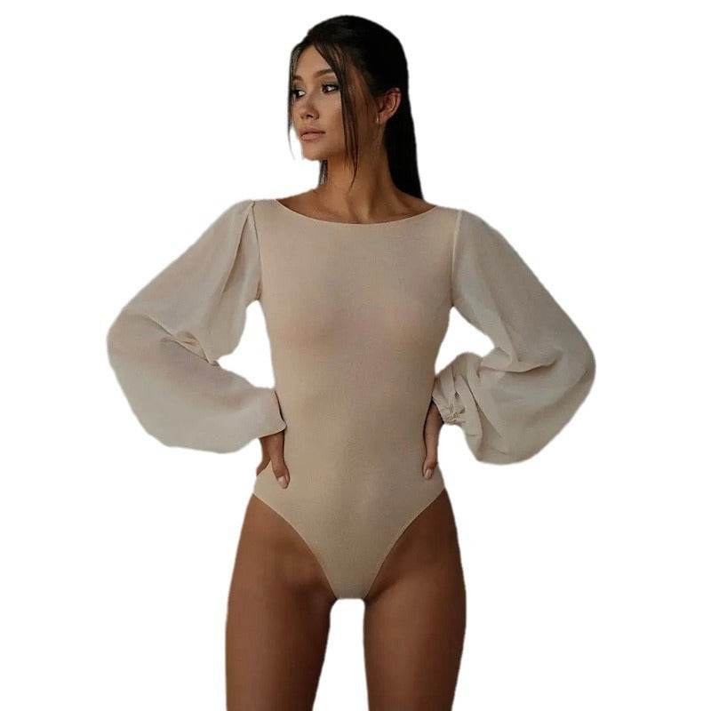 European Fashion See-Through Jumpsuit - Long Sleeve Slim Fit Style - Buy Center