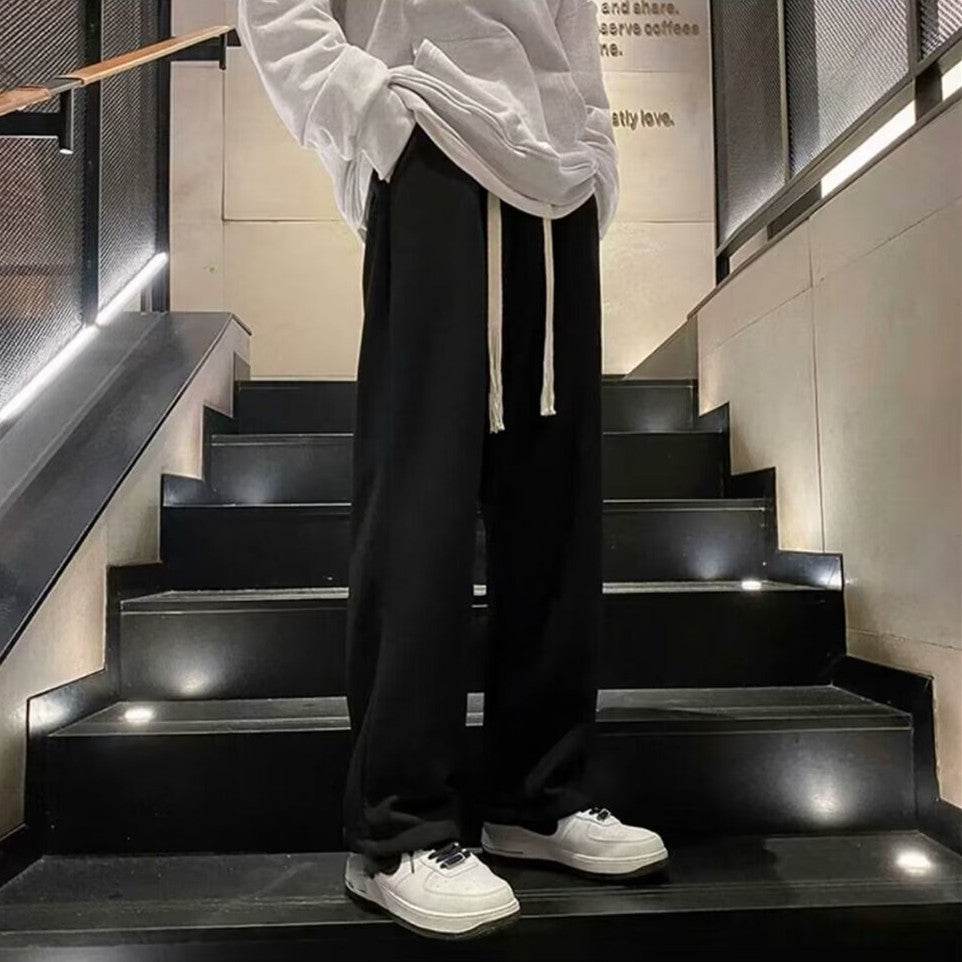 Men's Straight Loose Casual Pants - Comfortable Cropped Design in All Sizes - Buy Center