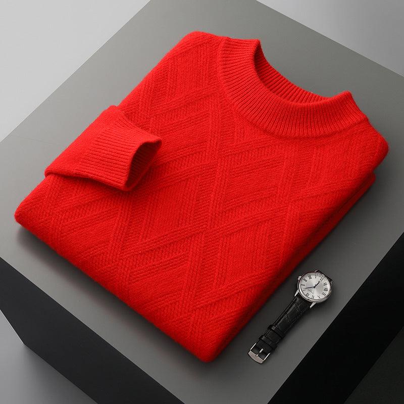 Buycenter Men's Woolen Sweater - Half Turtleneck, Casual Pullover, Winter Wear