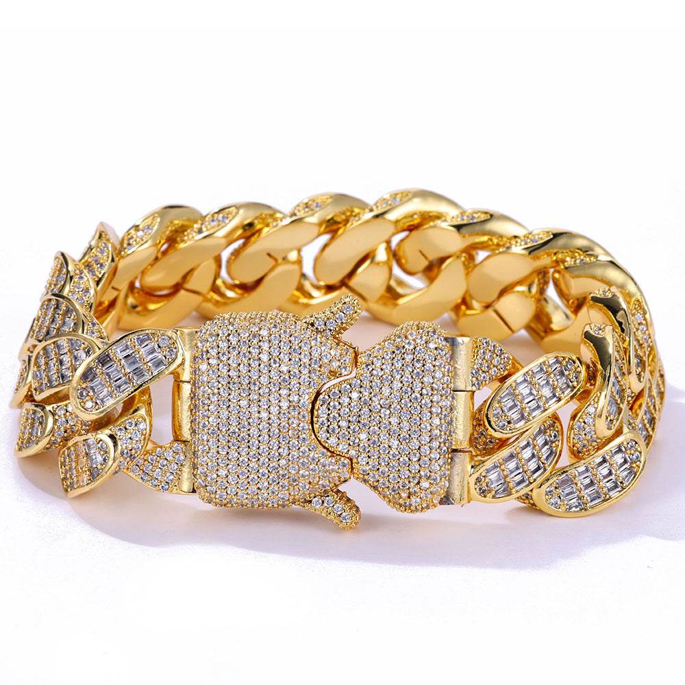 Buycenter Three Rows T Square Cuban Link Chain - Gold & Platinum Options - Buy Center