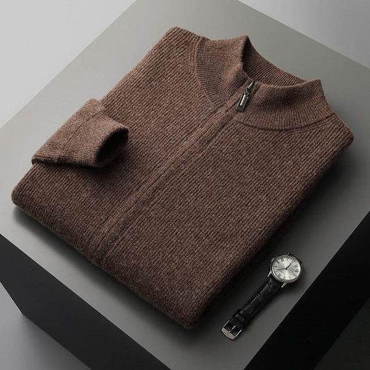 Buycenter Men's Half Turtleneck Wool Cardigan - Stylish Winter Sweater - Buy Center