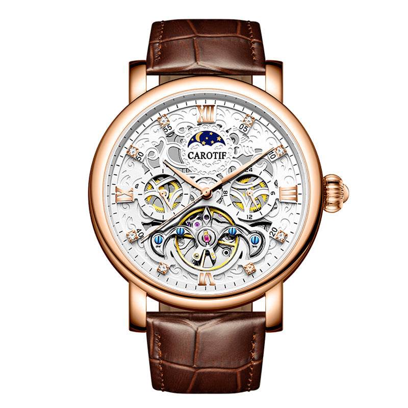Men's Business Casual Waterproof Leather Watch - Luminous, Stylish Elegance - Buy Center