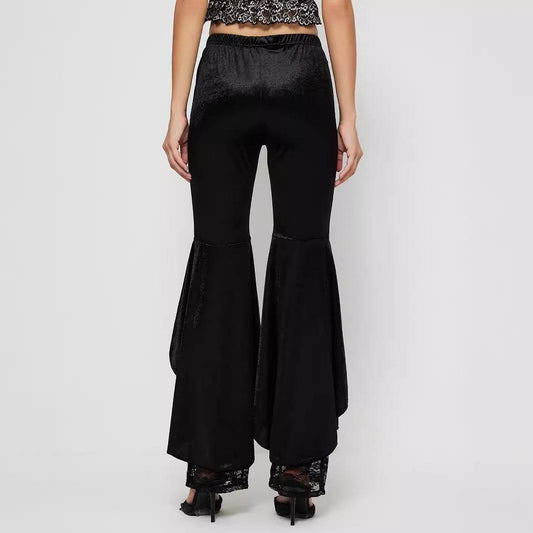 Women's Elegant Lace Bell-Bottom Pants - Stylish Wide Leg Trousers 2025 - Buy Center