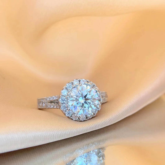 Buycenter Sterling Silver Moissanite Jewelry Ring - Luxury Y Design - Buy Center