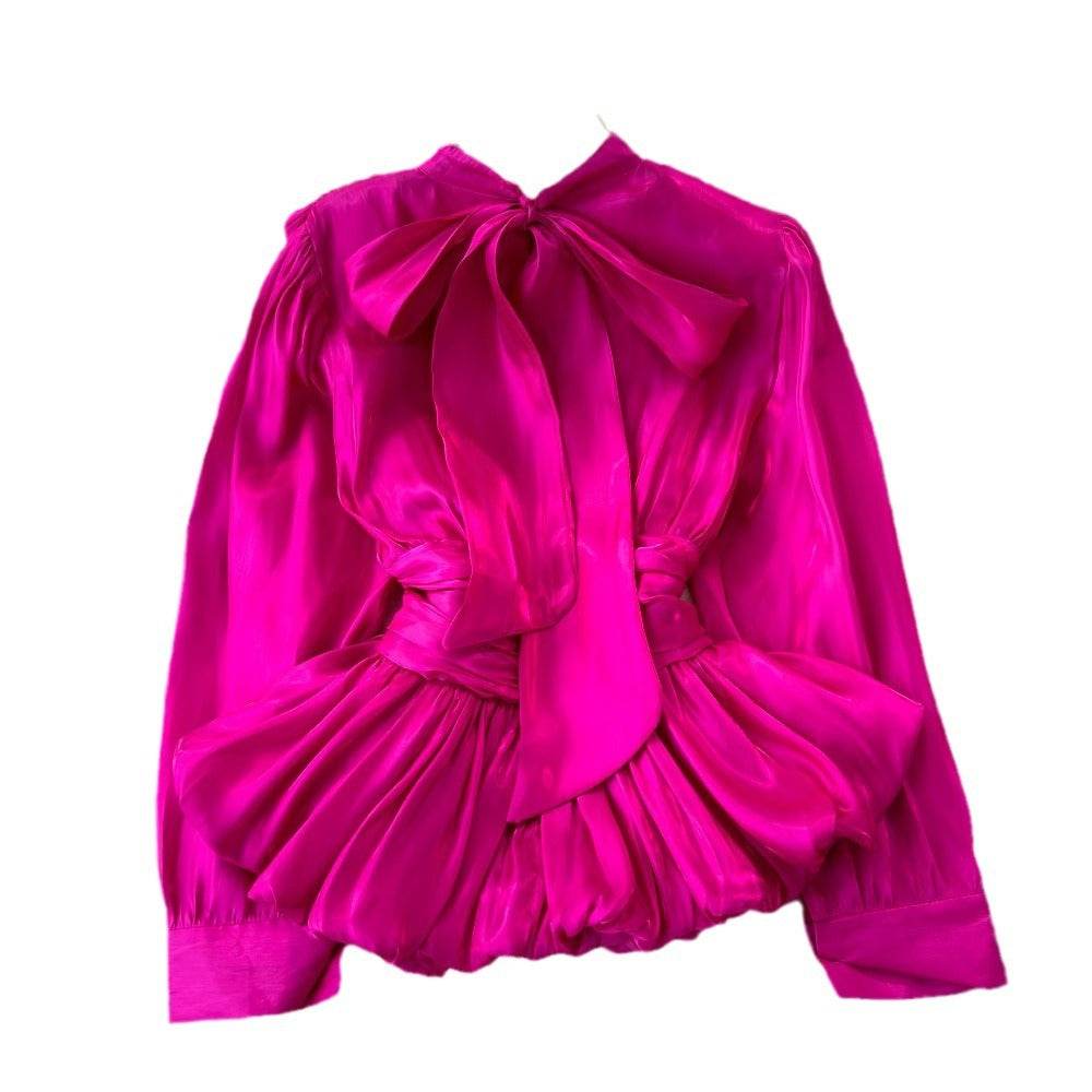 French Style Light Luxury Top for Women - Elegant Lantern Sleeves - Buy Center