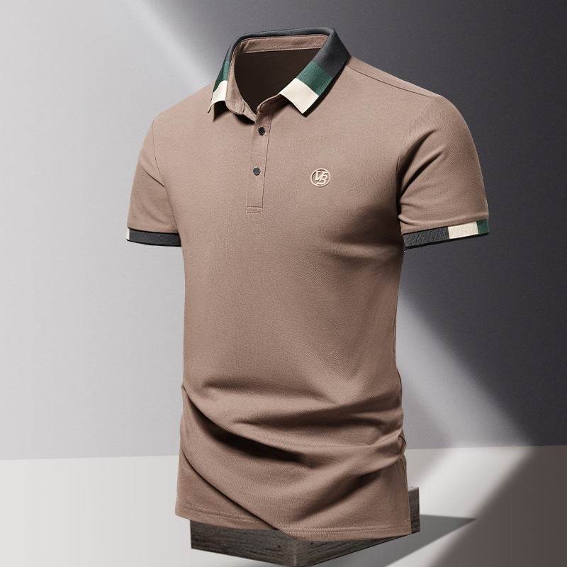 Men's Spring Short Sleeve Lapel Shirt - Stylish Stripes in Various Colors - Buy Center