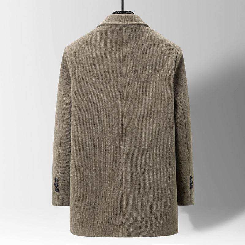 Fashion Men's Woolen Coat - Gold Mink Velvet Parka for All Seasons - Buy Center