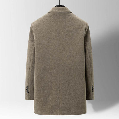 Fashion Men's Woolen Coat - Gold Mink Velvet Parka for All Seasons - Buy Center
