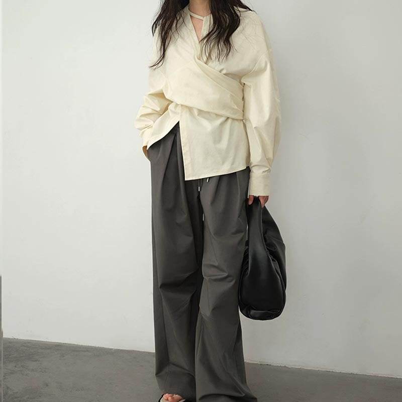 High-Grade Asymmetric Waist Slimming Blouse - Premium Stylish Picks 2025 - Buy Center