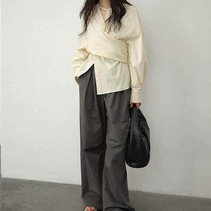 High-Grade Asymmetric Waist Slimming Blouse - Premium Stylish Picks 2025 - Buy Center