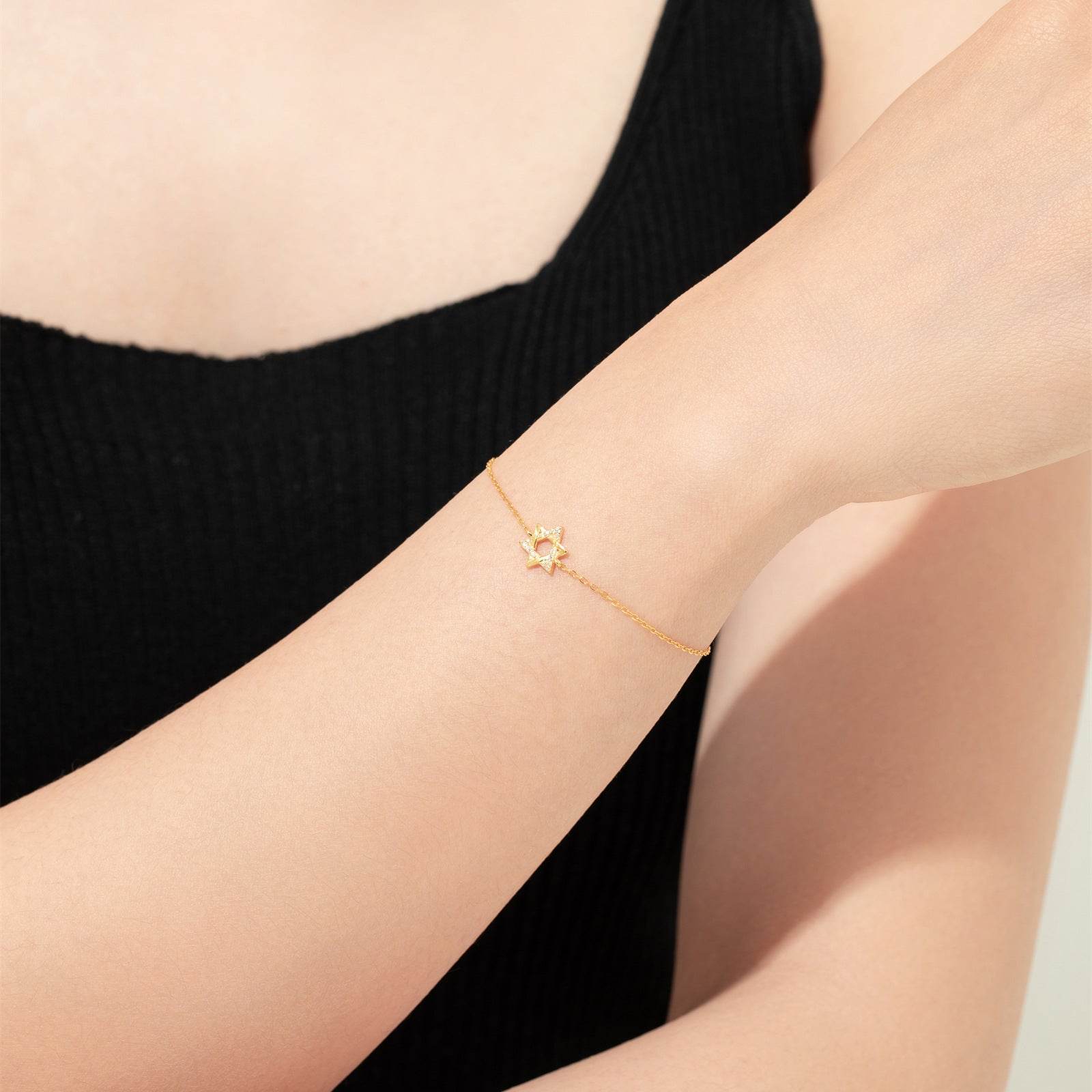 Buycenter S925 Sterling Silver Hexagonal Star Bracelet - Affordable Luxury - Buy Center