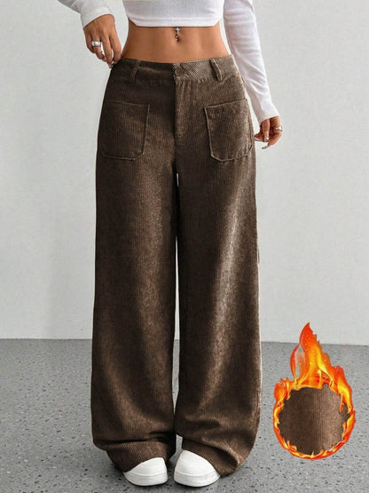 Loose Solid Color Wide Leg Pants - Trendy Pocket Design for Style - Buy Center