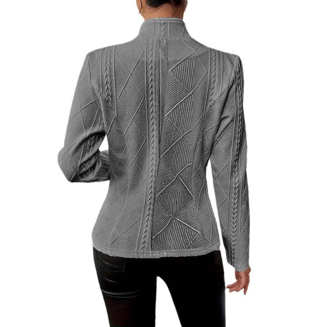 Buycenter Women's Button Pattern Suit Jacket - Stylish Long Sleeve Blazer - Buy Center