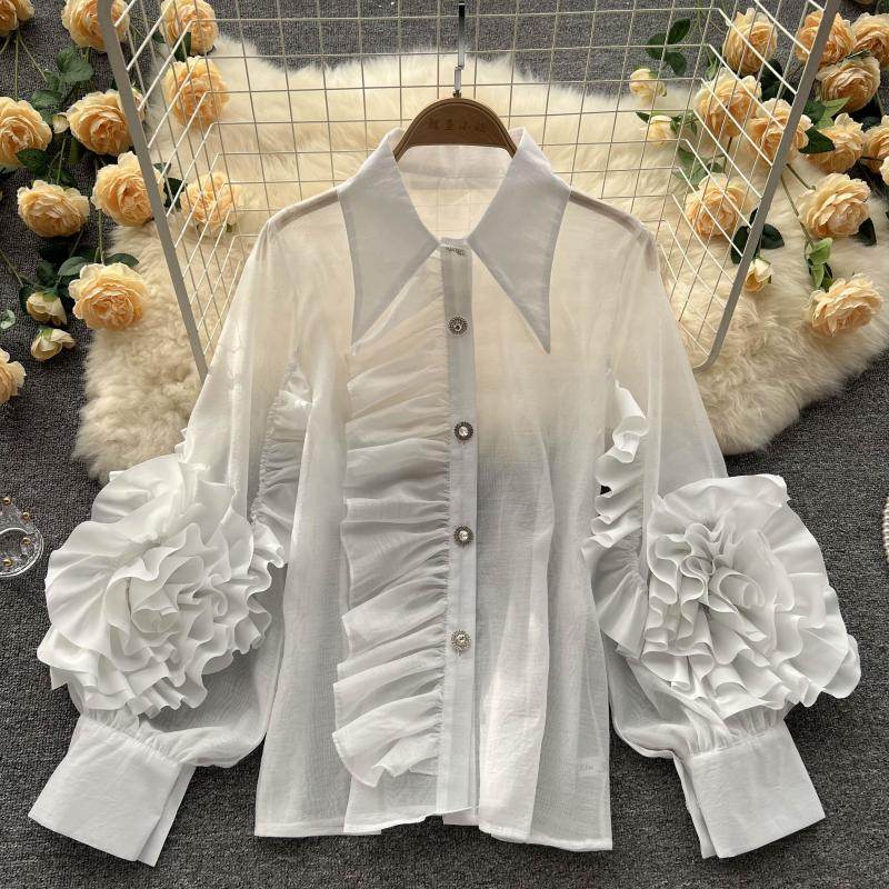 Stylish Loose Western-Style Women's Shirt - Trendy Long Sleeve Blazer - Buy Center