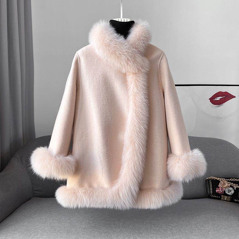 Socialite Cloak Women's Reversible Fur Jacket - Stylish Mid-Length Coat - Buy Center